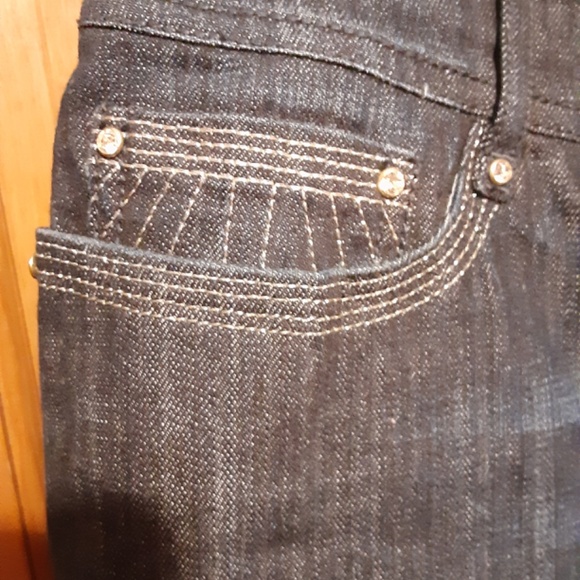 White House Black Market Blanc Embellished Denim Skirt - Picture 2 of 4